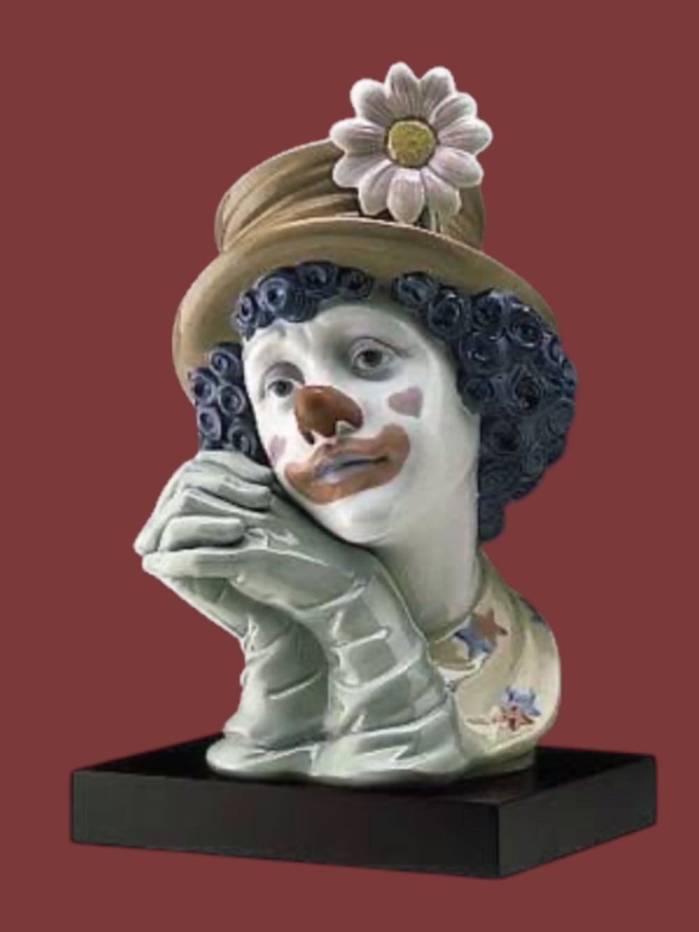 Lladro 5542 MELANCHOLY clowns head, retired 2000